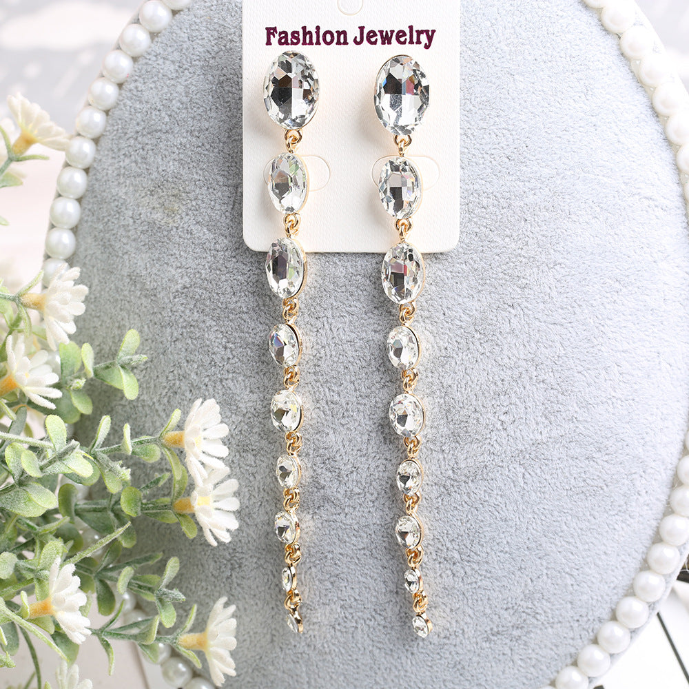 Wholesale Extra Long Crystal Boho Earrings